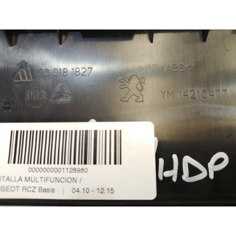 Recambio de pantalla multifuncion para peugeot rcz basis referencia OEM IAM YM14210477  