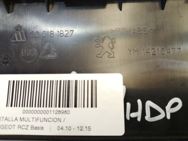 Recambio de pantalla multifuncion para peugeot rcz basis referencia OEM IAM YM14210477  