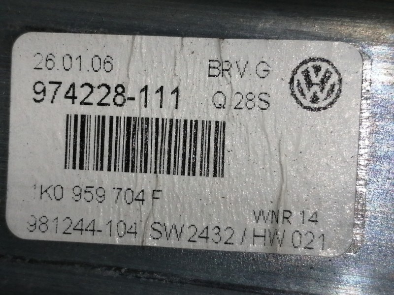 Recambio de elevalunas trasero derecho para volkswagen passat berlina (3c2) advance 4motion referencia OEM IAM 974228111 1K09597