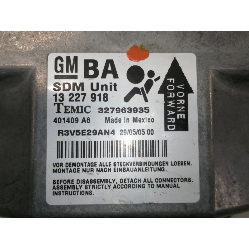 Recambio de centralita airbag para opel astra gtc sport referencia OEM IAM 13227918 327963935 