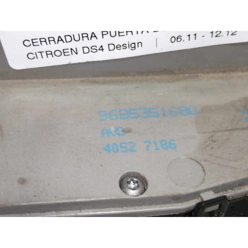 Recambio de cerradura puerta delantera derecha para citroën ds4 design referencia OEM IAM 9685351680  