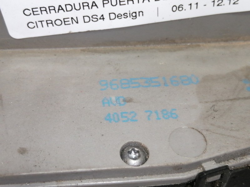 Recambio de cerradura puerta delantera derecha para citroën ds4 design referencia OEM IAM 9685351680  