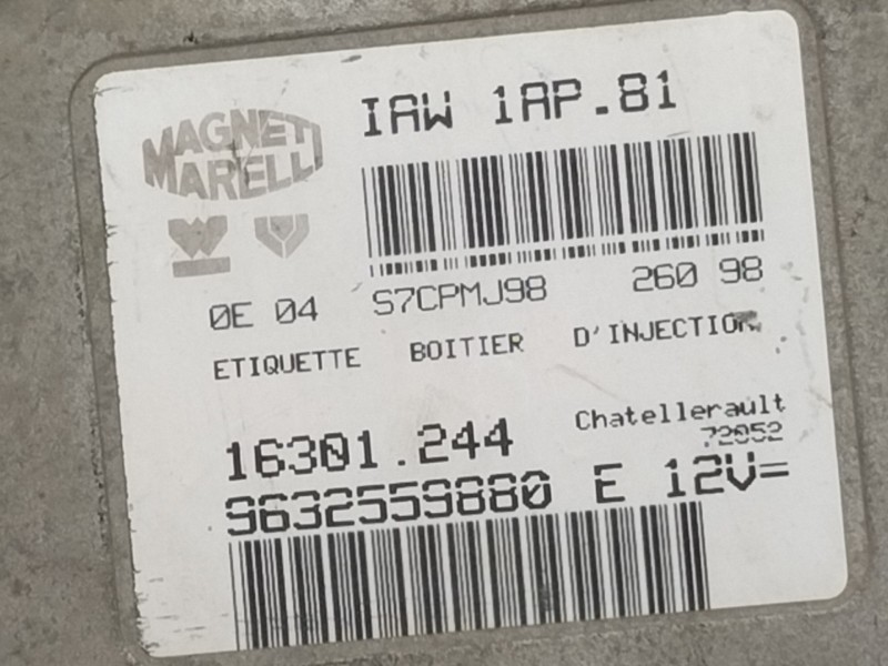 Recambio de centralita motor uce para peugeot 206 berlina xr referencia OEM IAM 9632559880  