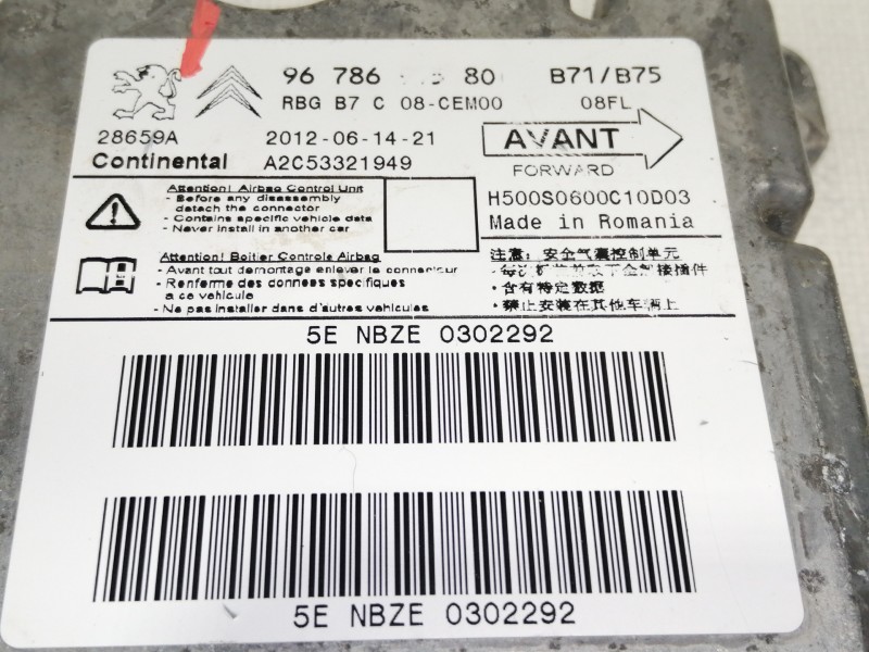 Recambio de centralita airbag para citroën ds4 design referencia OEM IAM 9678691580  