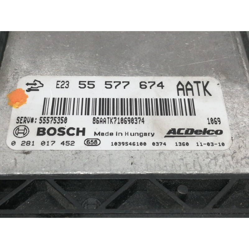 Recambio de centralita motor uce para opel insignia berlina cosmo referencia OEM IAM 55577674 0281017452 1039S46100