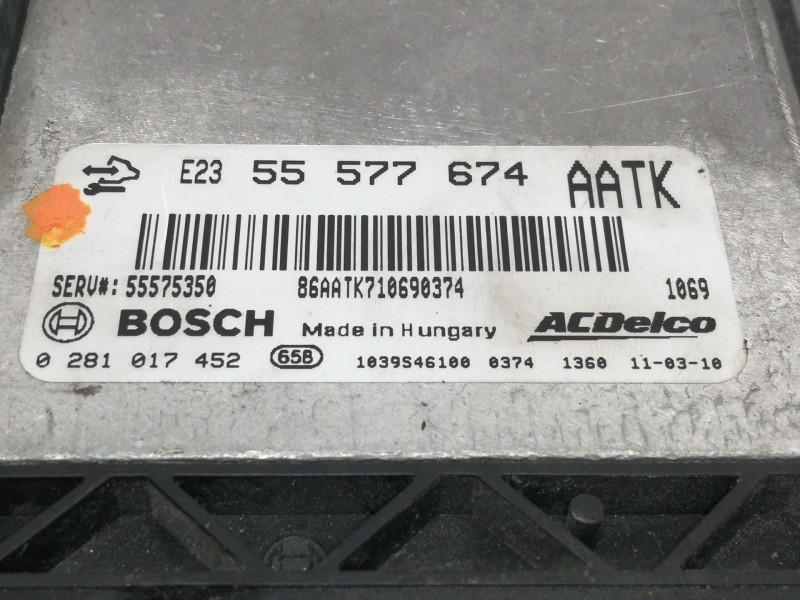 Recambio de centralita motor uce para opel insignia berlina cosmo referencia OEM IAM 55577674 0281017452 1039S46100