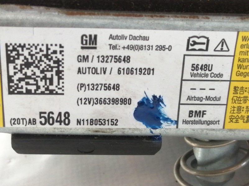 Recambio de airbag delantero izquierdo para opel insignia berlina cosmo referencia OEM IAM 13275648  