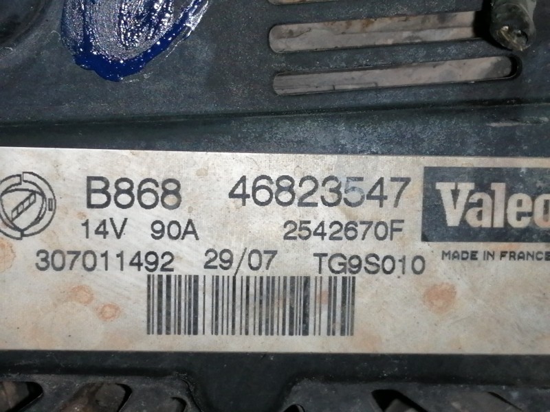 Recambio de alternador para fiat doblo i cargo 1.3 jtd sx furgón referencia OEM IAM B86846823547  