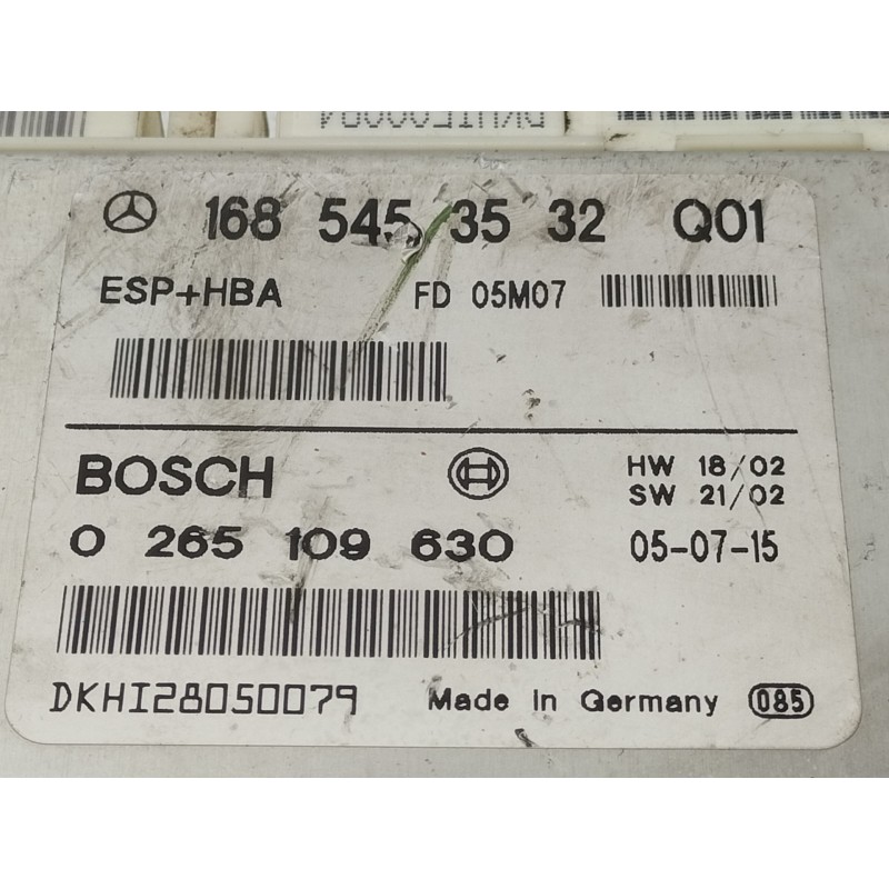 Recambio de centralita abs para mercedes-benz clase a (w168) 170 cdi (168.009) referencia OEM IAM 1685453532  