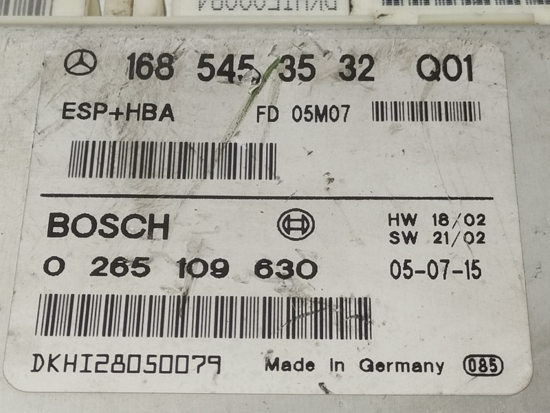 Recambio de centralita abs para mercedes-benz clase a (w168) 170 cdi (168.009) referencia OEM IAM 1685453532  
