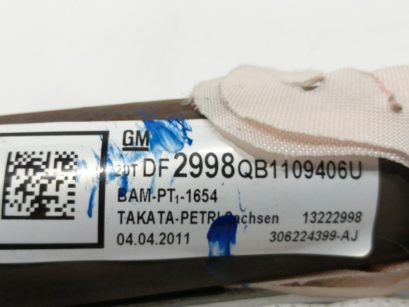 Recambio de airbag cortina delantero izquierdo para opel insignia berlina cosmo referencia OEM IAM 13222998  