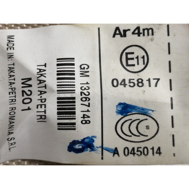 Recambio de cinturon seguridad trasero derecho para opel insignia berlina cosmo referencia OEM IAM 306134010AB 502XE3D2RX 132671