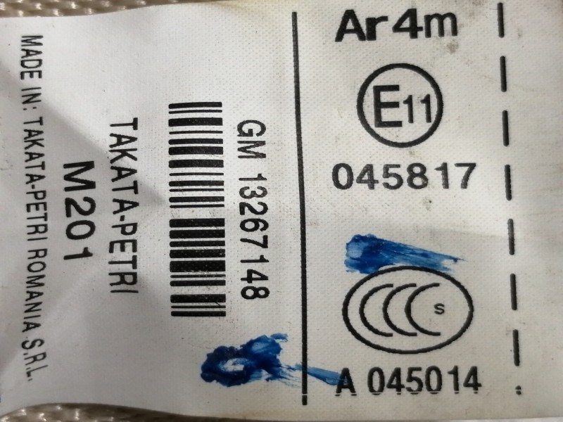 Recambio de cinturon seguridad trasero derecho para opel insignia berlina cosmo referencia OEM IAM 306134010AB 502XE3D2RX 132671