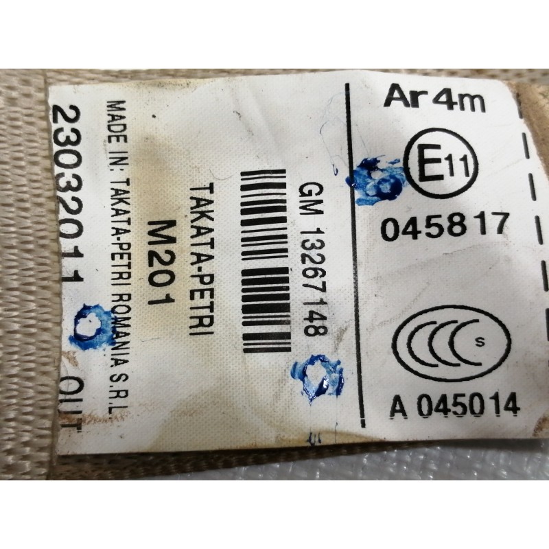 Recambio de cinturon seguridad trasero izquierdo para opel insignia berlina cosmo referencia OEM IAM 13267148 A045014 306134010A