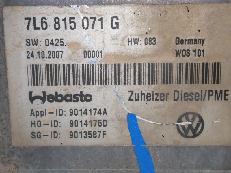 Recambio de motor calefaccion para volkswagen touareg (7l6) v6 tdi referencia OEM IAM 7L6815071G 9014174A / 9014175D 9013587F