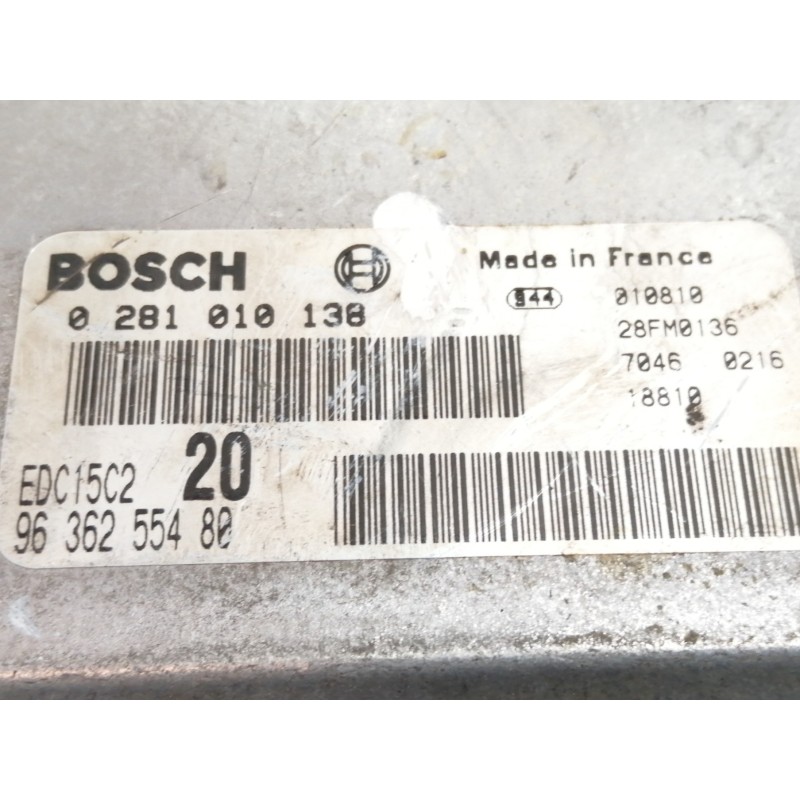 Recambio de centralita motor uce para citroën berlingo 2.0 800 hdi top furg. referencia OEM IAM 9636255480  