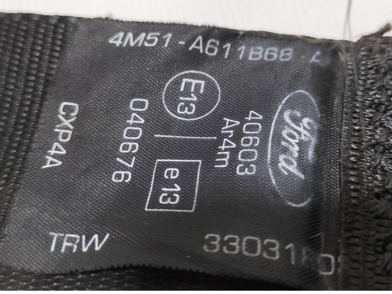 Recambio de cinturon seguridad trasero derecho para ford focus lim. (cb4) trend referencia OEM IAM 4M51S611B68A  