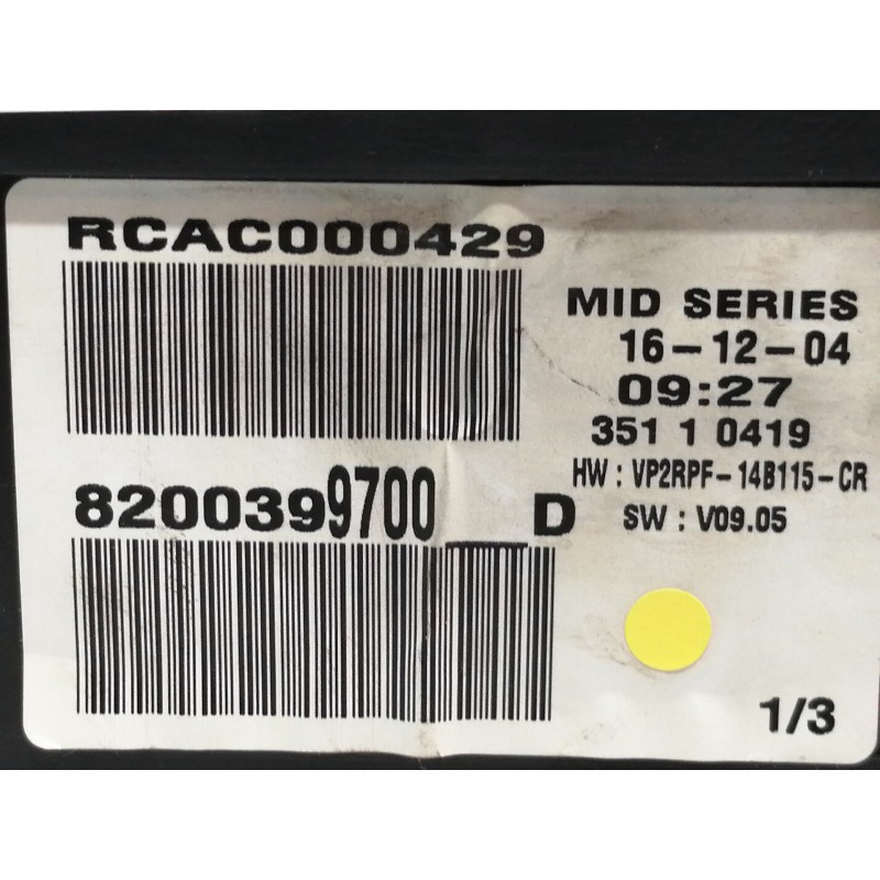 Recambio de cuadro instrumentos para renault megane ii coupe/cabrio authentique referencia OEM IAM 2RPF10A855A  