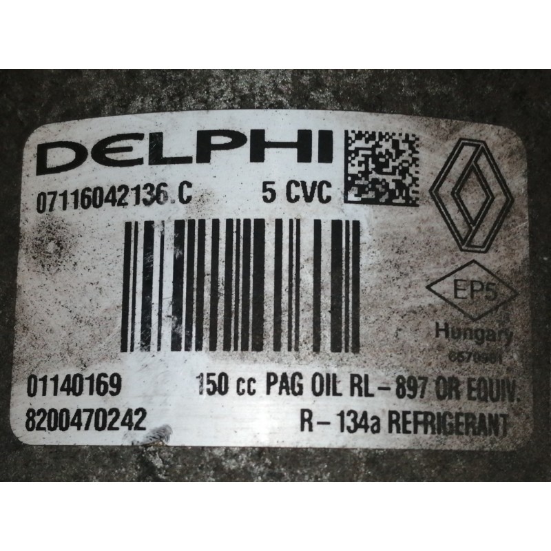 Recambio de compresor aire acondicionado para renault megane ii familiar authentique referencia OEM IAM 8200470242 07116042136C 