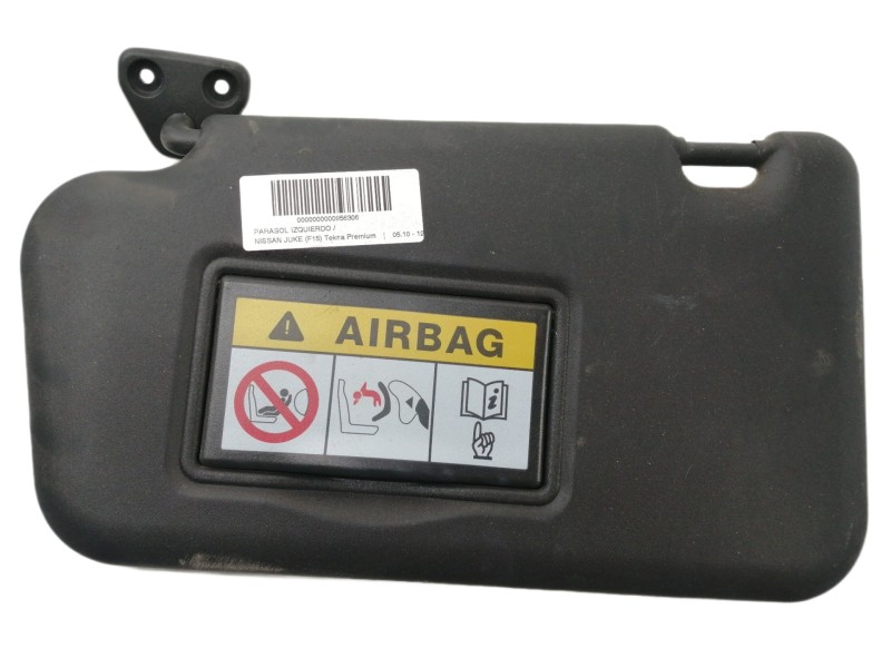 Recambio de parasol izquierdo para nissan juke (f15) tekna premium referencia OEM IAM 080714  