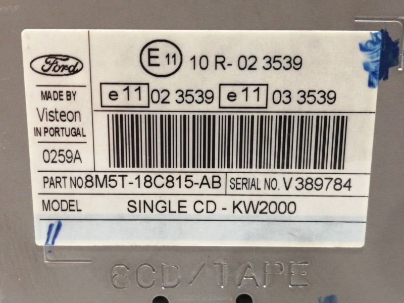 Recambio de sistema audio / radio cd para ford focus lim. (cb4) trend referencia OEM IAM 8M5T18C815AB  