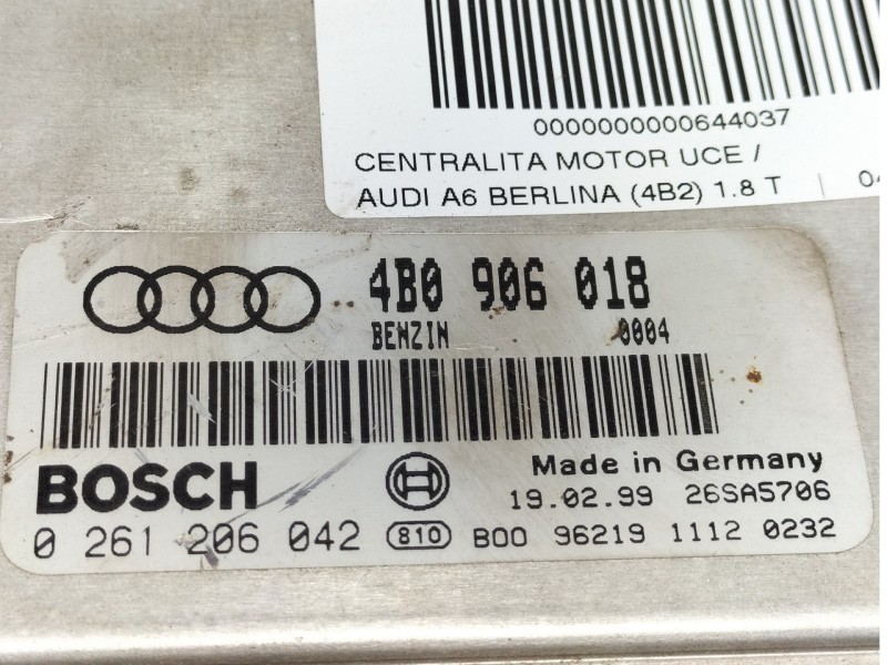 Recambio de centralita motor uce para audi a6 berlina (4b2) 1.8 t referencia OEM IAM 4B0906018  