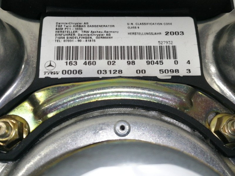 Recambio de airbag delantero izquierdo para mercedes-benz clase m (w163) 270 cdi (163.113) referencia OEM IAM 1634600298904504 1