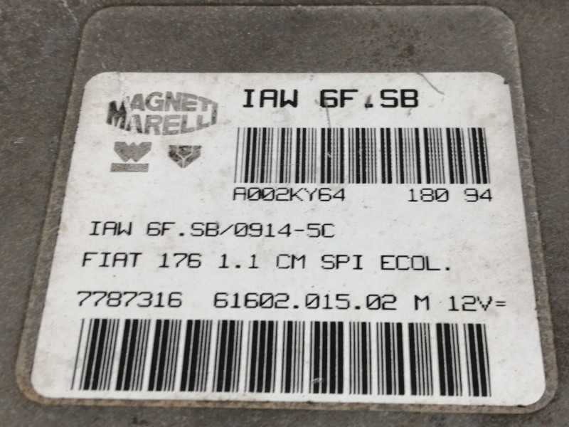 Recambio de centralita motor uce para fiat punto berl. (176) 55 s referencia OEM IAM IAW6FSB  