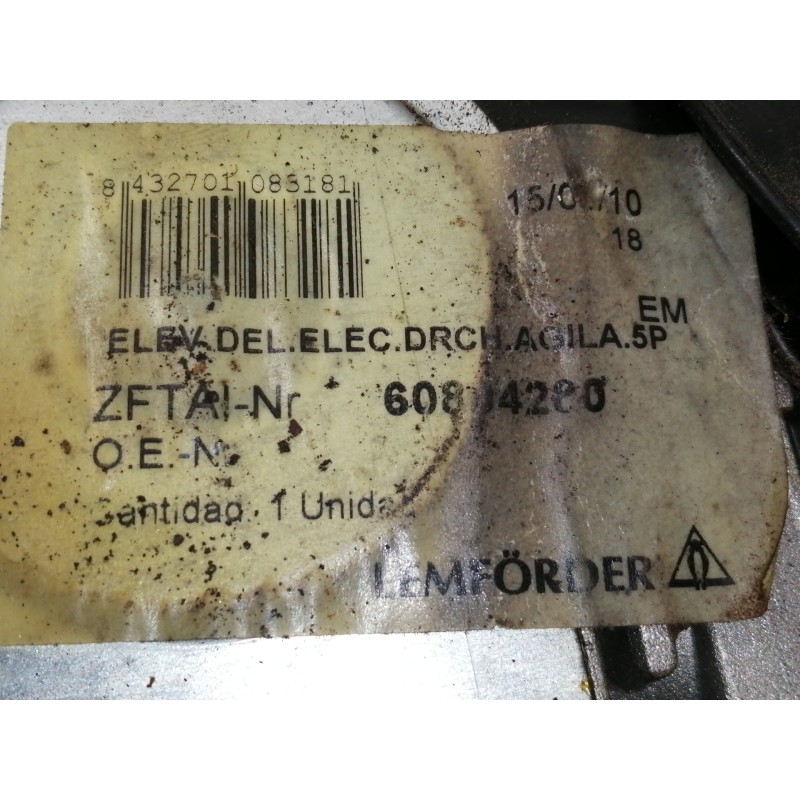 Recambio de elevalunas delantero derecho para suzuki wagon r+ rb (mm) 1.3 gl referencia OEM IAM 60804280  