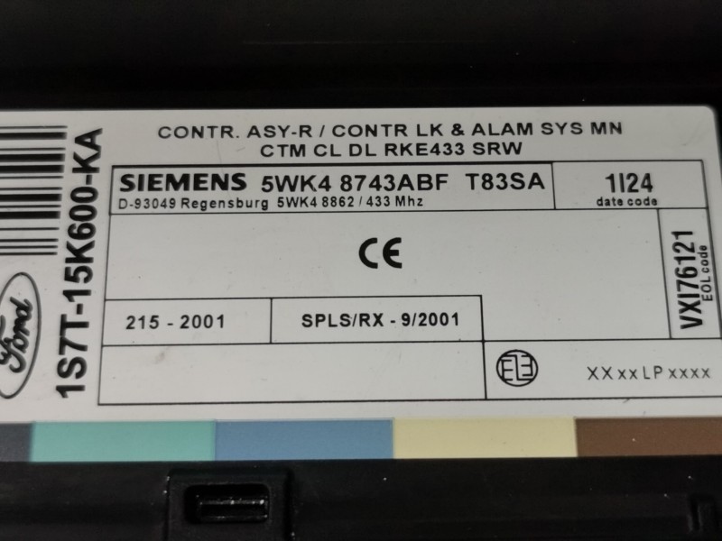 Recambio de modulo electronico para ford focus berlina (cak) trend referencia OEM IAM 1S7T15K600KA  