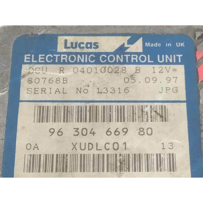 Recambio de centralita motor uce para peugeot 406 berlina (s1/s2) srdt referencia OEM IAM 9630466980  