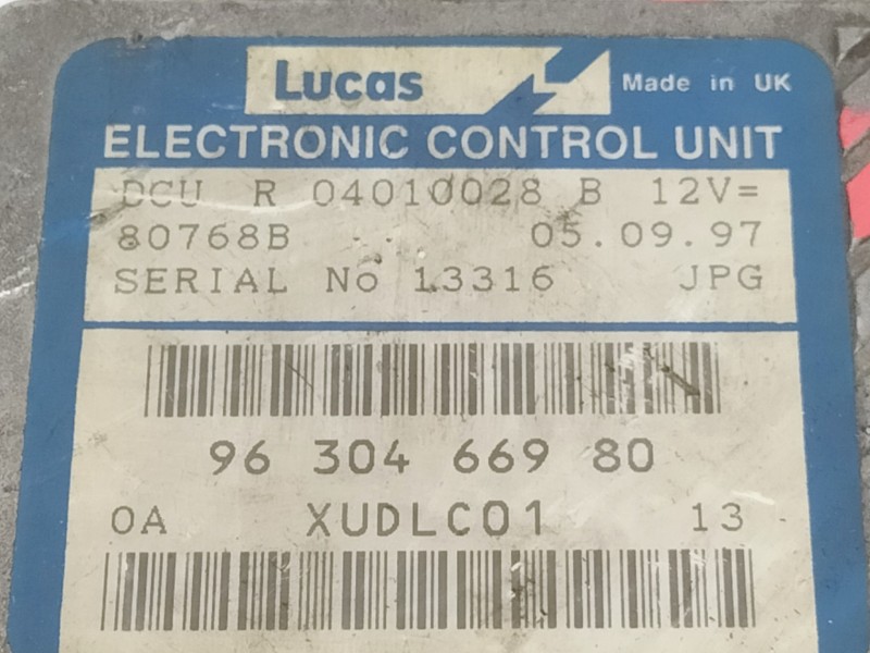 Recambio de centralita motor uce para peugeot 406 berlina (s1/s2) srdt referencia OEM IAM 9630466980  
