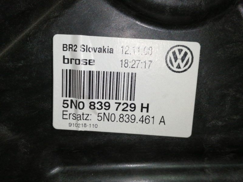 Recambio de elevalunas trasero izquierdo para volkswagen tiguan (5n1) country referencia OEM IAM 5N0839729H 5NO839461A / 9626223