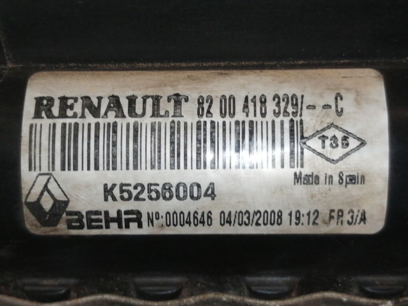 Recambio de radiador agua para renault kangoo (f/kc0) luxe privilege referencia OEM IAM 8200418329  