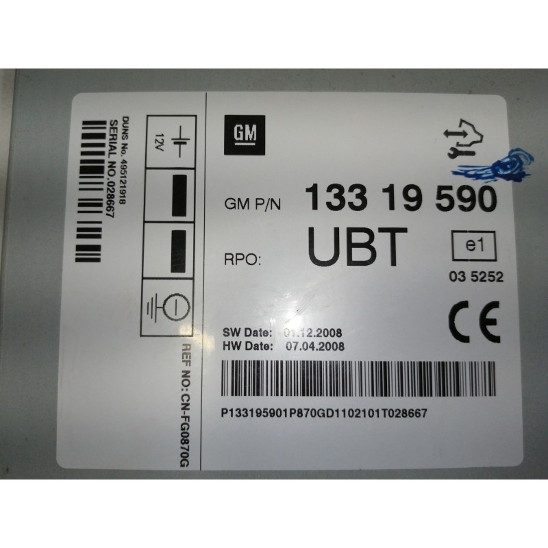 Recambio de modulo electronico para opel insignia berlina cosmo referencia OEM IAM 13319590  