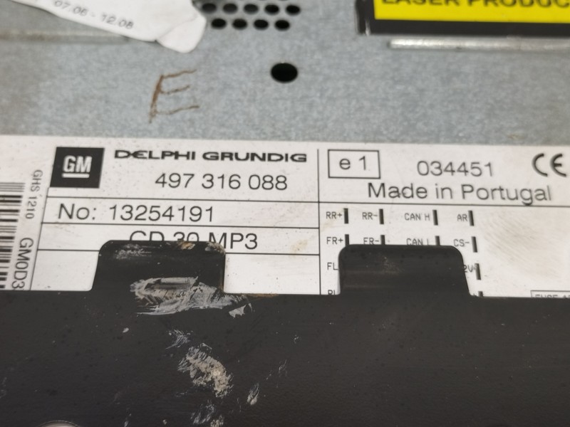 Recambio de sistema audio / radio cd para opel corsa d enjoy referencia OEM IAM 497316088  