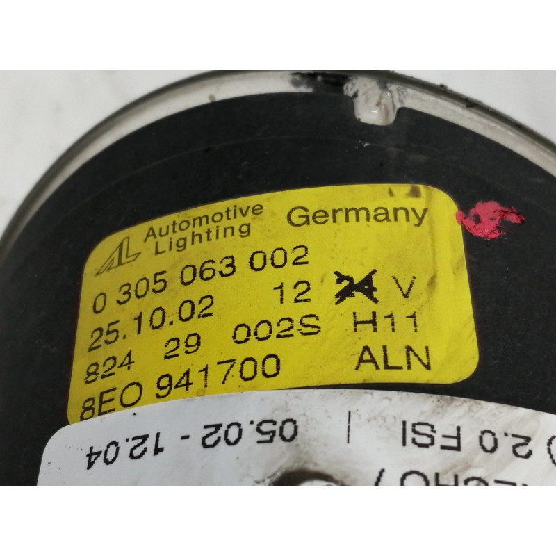 Recambio de faro antiniebla derecho para audi a4 berlina (8e) 2.0 fsi referencia OEM IAM 0305063002  