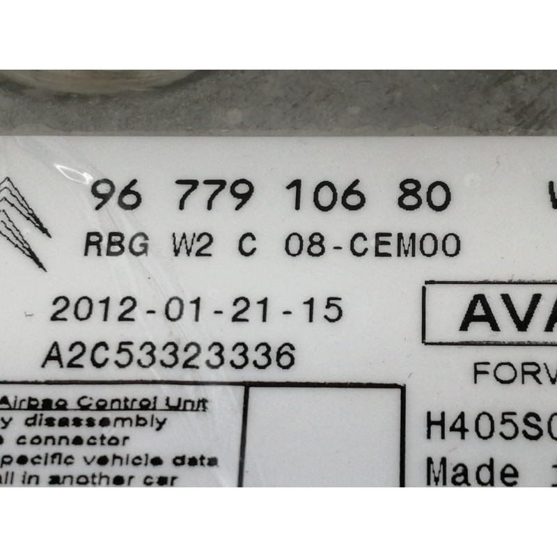 Recambio de centralita airbag para peugeot 508 active referencia OEM IAM 9677910680  