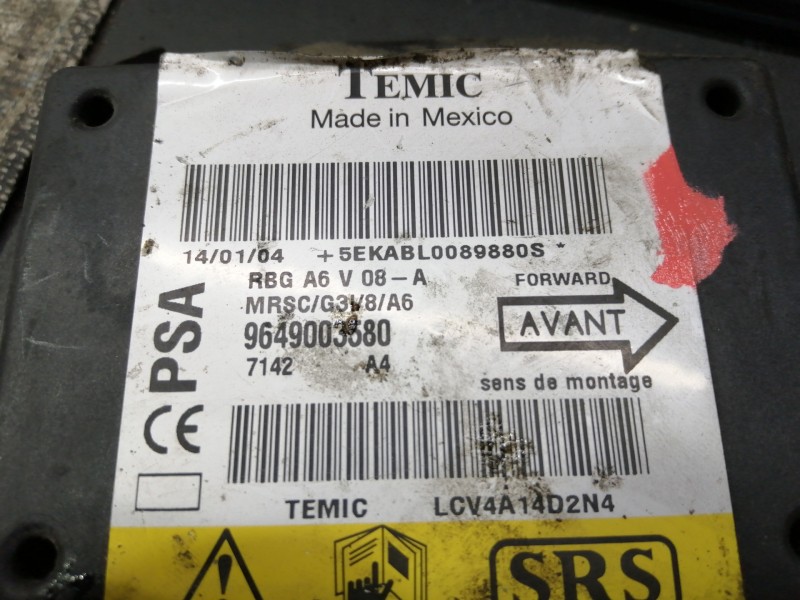 Recambio de centralita airbag para citroën c2 sx referencia OEM IAM 9649003580  