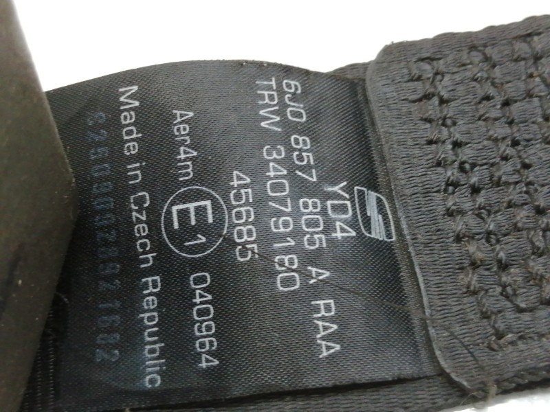 Recambio de cinturon seguridad trasero izquierdo para seat ibiza (6j5) reference referencia OEM IAM 6J0857805  