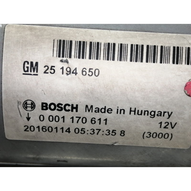 Recambio de motor arranque para opel adam unlimited ecoflex referencia OEM IAM 25194650  