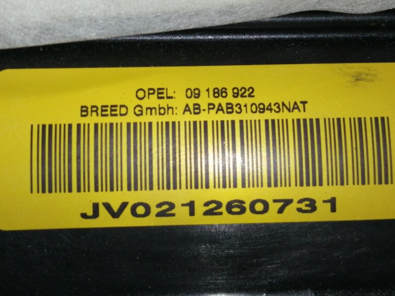 Recambio de airbag delantero derecho para opel vectra c berlina club referencia OEM IAM 09186922  