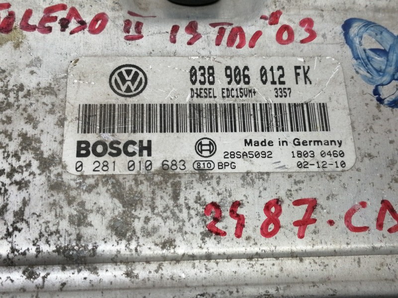 Recambio de centralita motor uce para seat cordoba berlina (6k2) stella referencia OEM IAM 038906012FK  