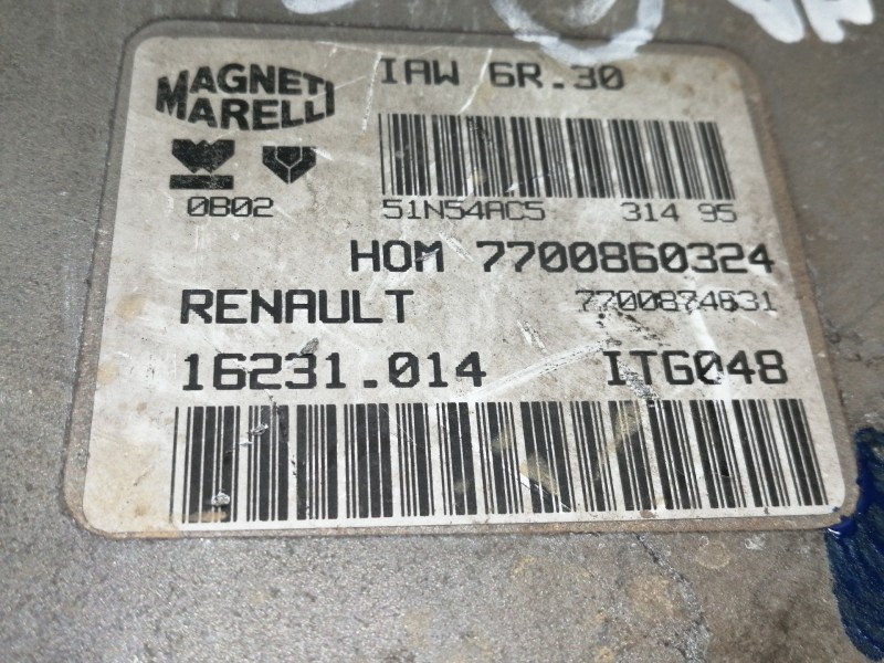 Recambio de centralita motor uce para renault clio i fase i+ii (b/c57) 1.2 alize referencia OEM IAM HOM7700860324  