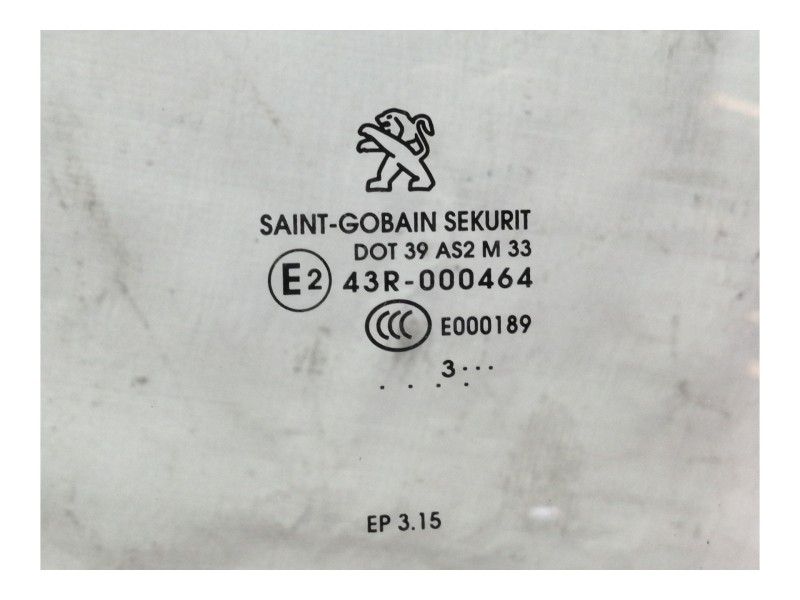 Recambio de luna delantera izquierda para peugeot 2008 (--.2013) allure referencia OEM IAM 43R000464 DOT39AS2M33 