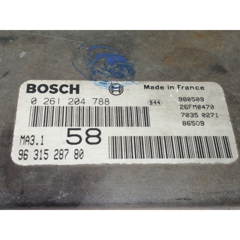 Recambio de centralita motor uce para citroën saxo 1.1 sx referencia OEM IAM 0261204788  