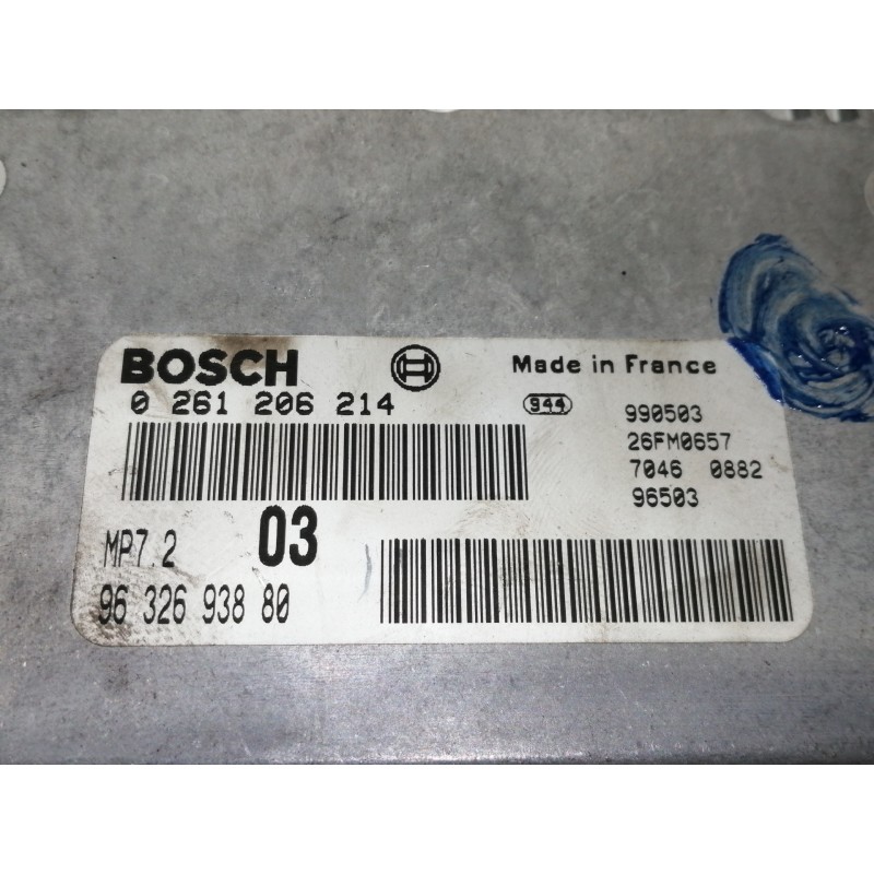 Recambio de centralita motor uce para citroën xsara berlina 1.6 attraction referencia OEM IAM 0261206214  