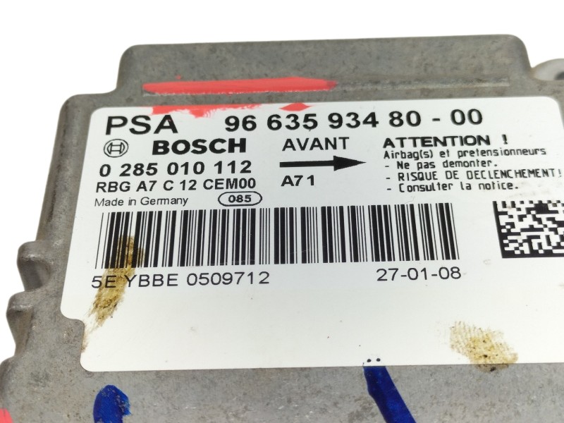 Recambio de centralita airbag para peugeot 207 1.4 referencia OEM IAM 9663593480  