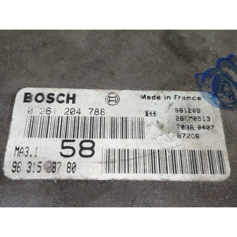 Recambio de centralita motor uce para citroën saxo 1.1 seduction referencia OEM IAM 0261204788  