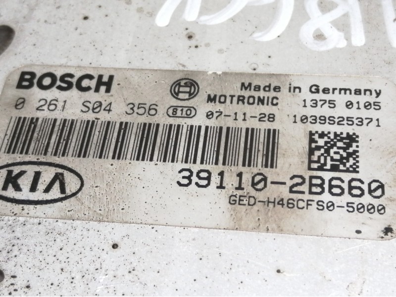 Recambio de centralita motor uce para kia cee´d active referencia OEM IAM 391102B660 0261S04356 1039S25371
